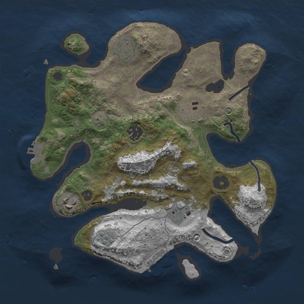 Rust Map: Procedural Map, Size: 3000, Seed: 122533281, 11 Monuments