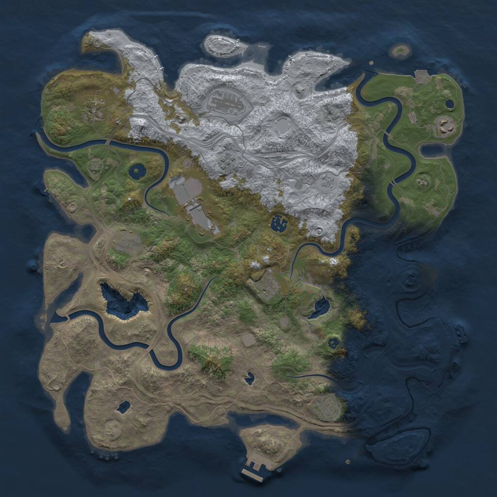 Rust Map: Procedural Map, Size: 4500, Seed: 17788, 15 Monuments