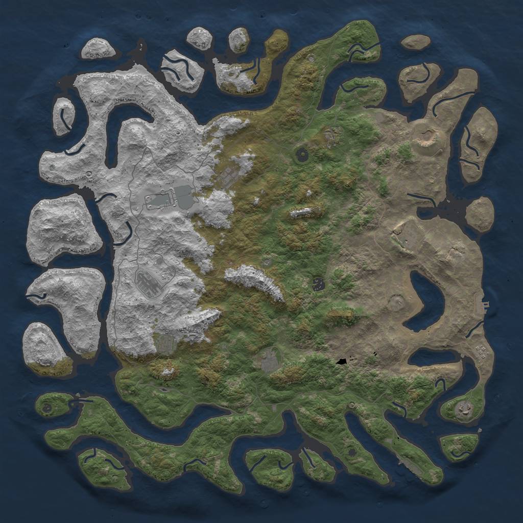 Rust Map: Procedural Map, Size: 5800, Seed: 358371287, 16 Monuments