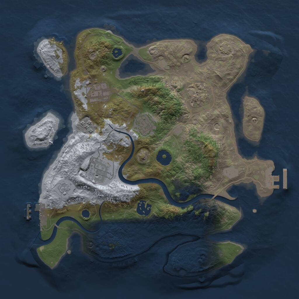 Rust Map: Procedural Map, Size: 3000, Seed: 297415828, 12 Monuments