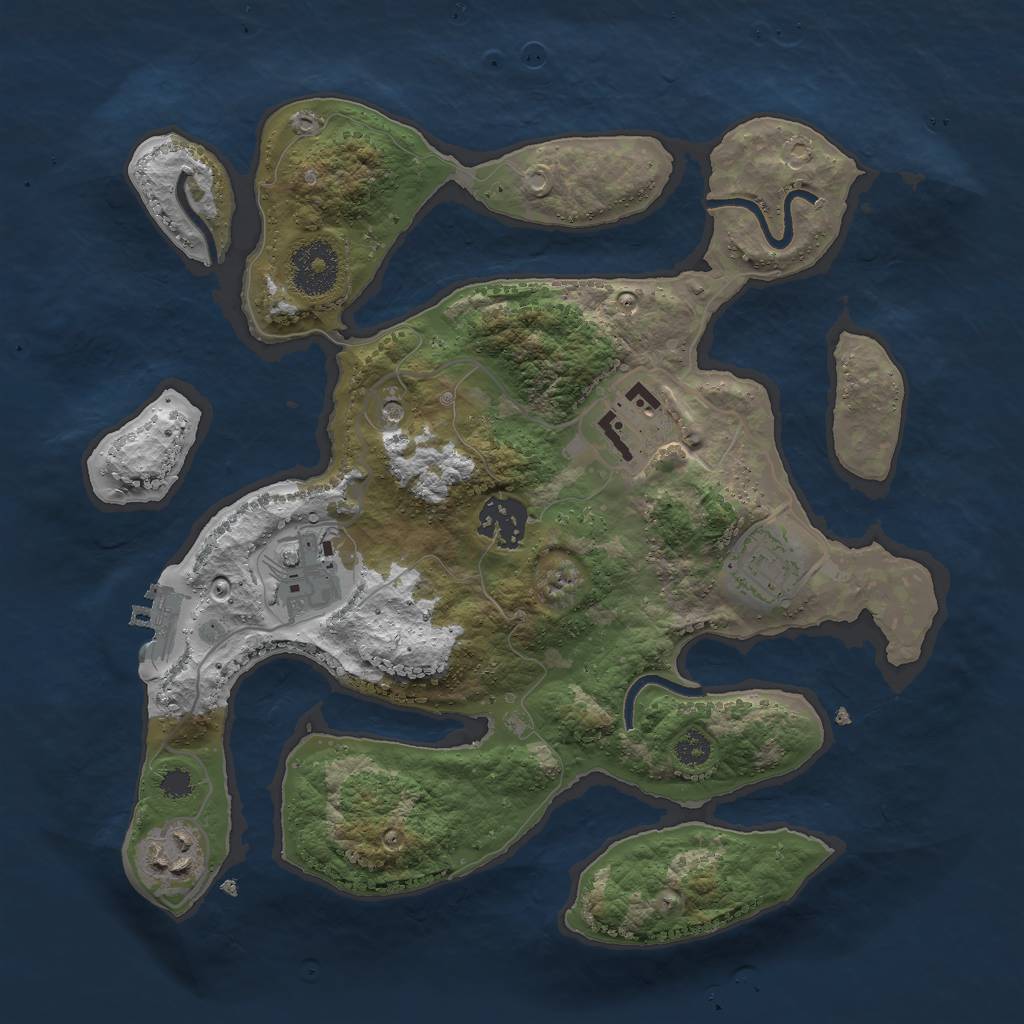 Rust Map: Procedural Map, Size: 3000, Seed: 297415828, 9 Monuments