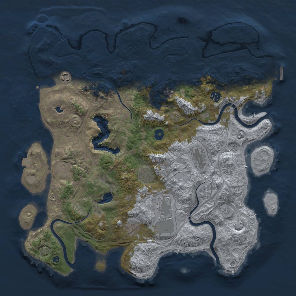 Rust Map: Procedural Map, Size: 4250, Seed: 652096720, 14 Monuments