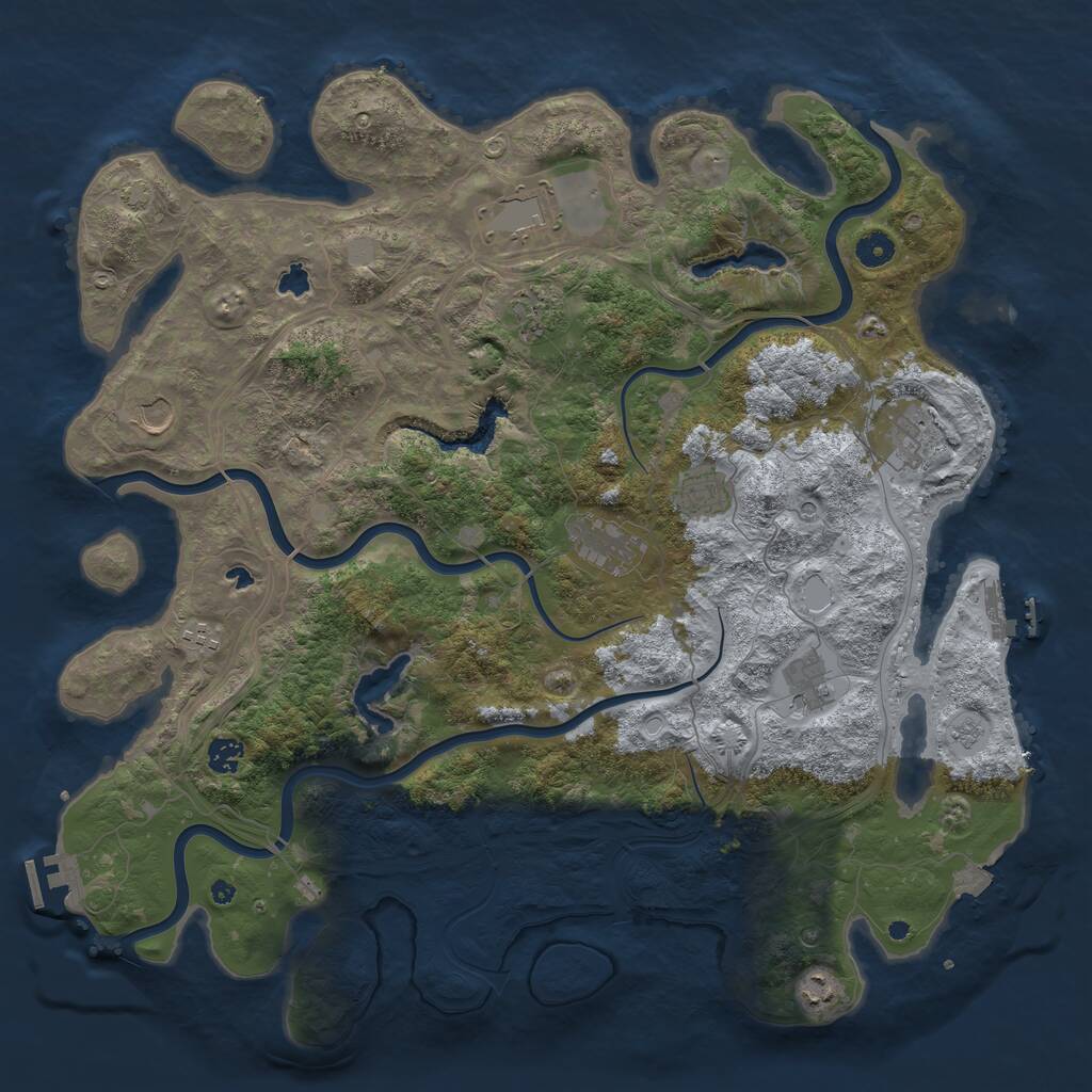 Rust Map: Procedural Map, Size: 4500, Seed: 929091592, 16 Monuments