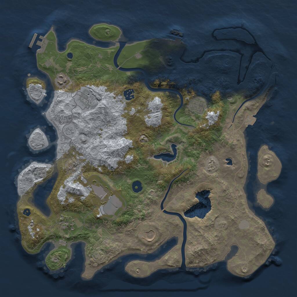 Rust Map: Procedural Map, Size: 4000, Seed: 852369, 14 Monuments