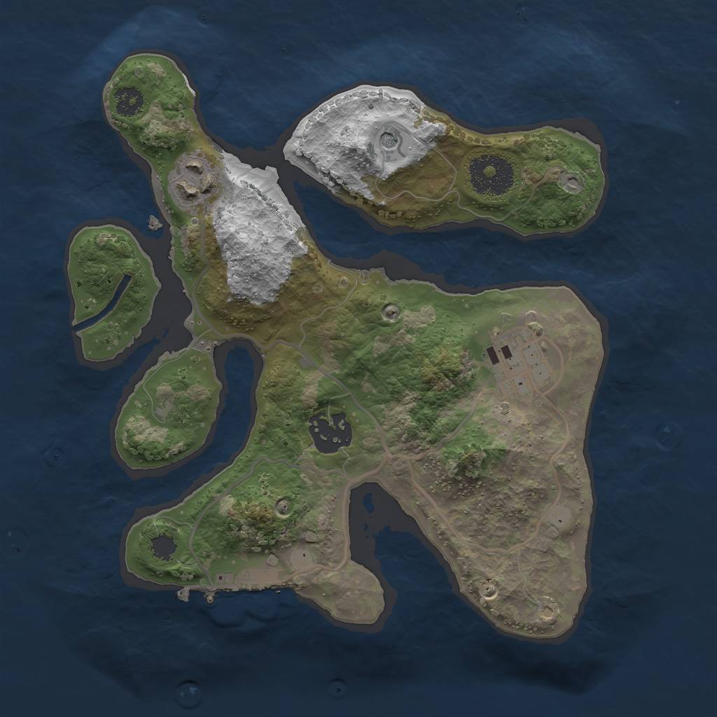 Rust Map: Procedural Map, Size: 2500, Seed: 112946, 7 Monuments