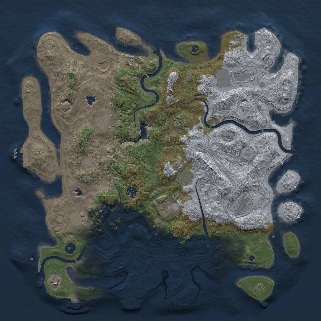 Rust Map: Procedural Map, Size: 4500, Seed: 65331598, 17 Monuments