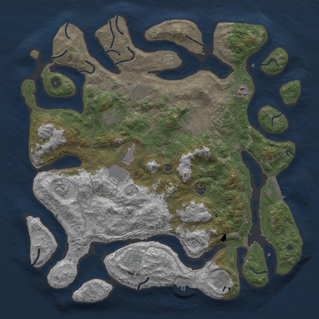 Rust Map: Procedural Map, Size: 4500, Seed: 1873136472, 15 Monuments