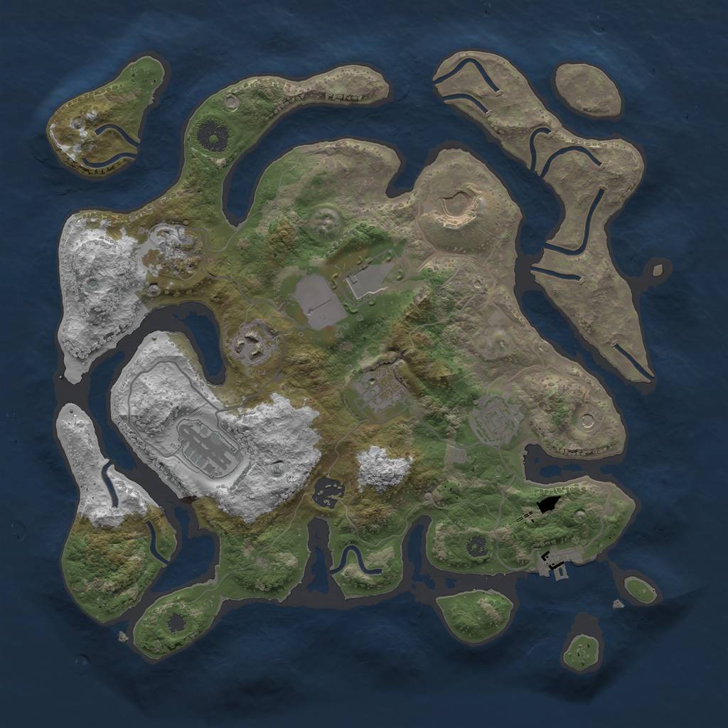 Rust Map: Procedural Map, Size: 3500, Seed: 806086, 12 Monuments