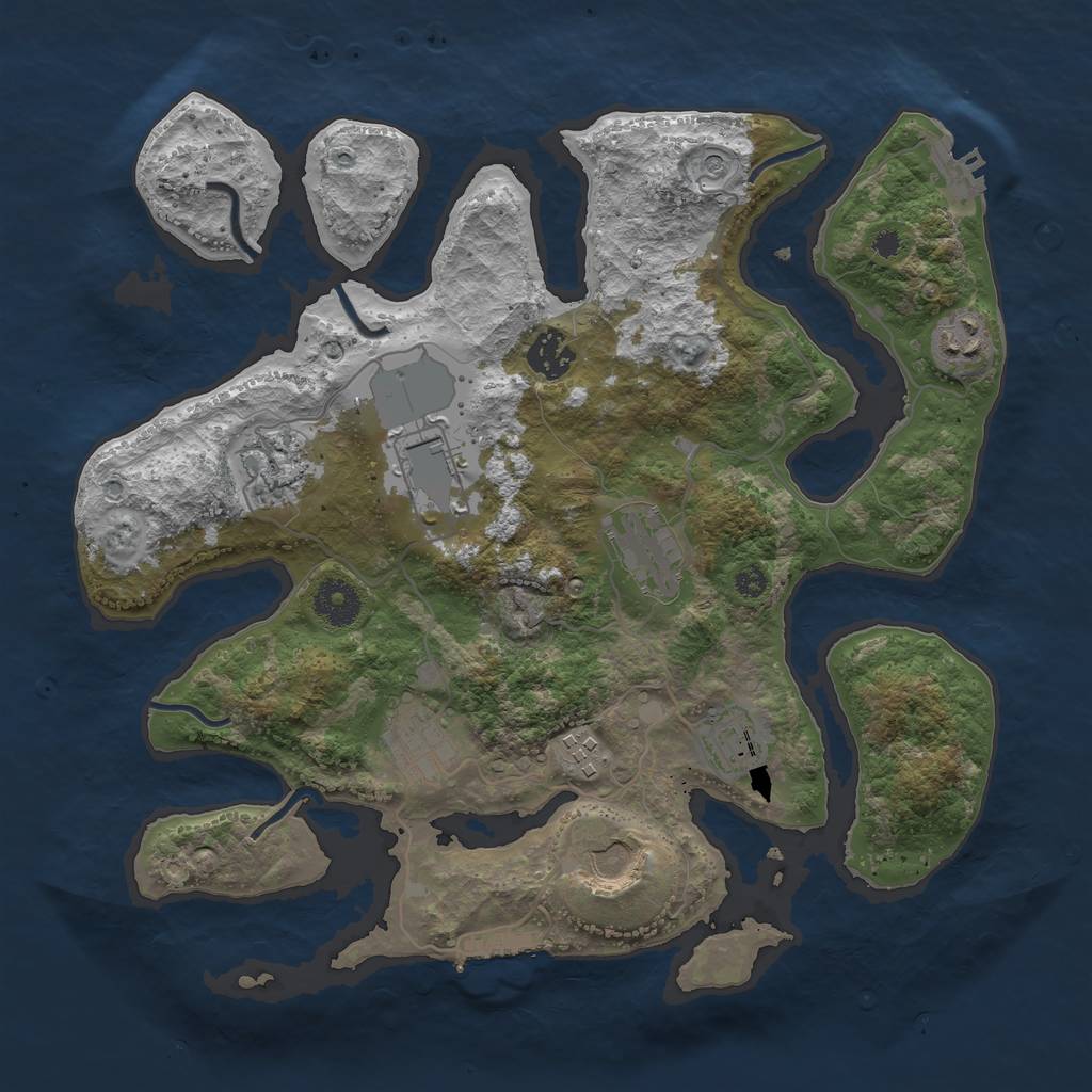 Rust Map: Procedural Map, Size: 3500, Seed: 657316, 14 Monuments