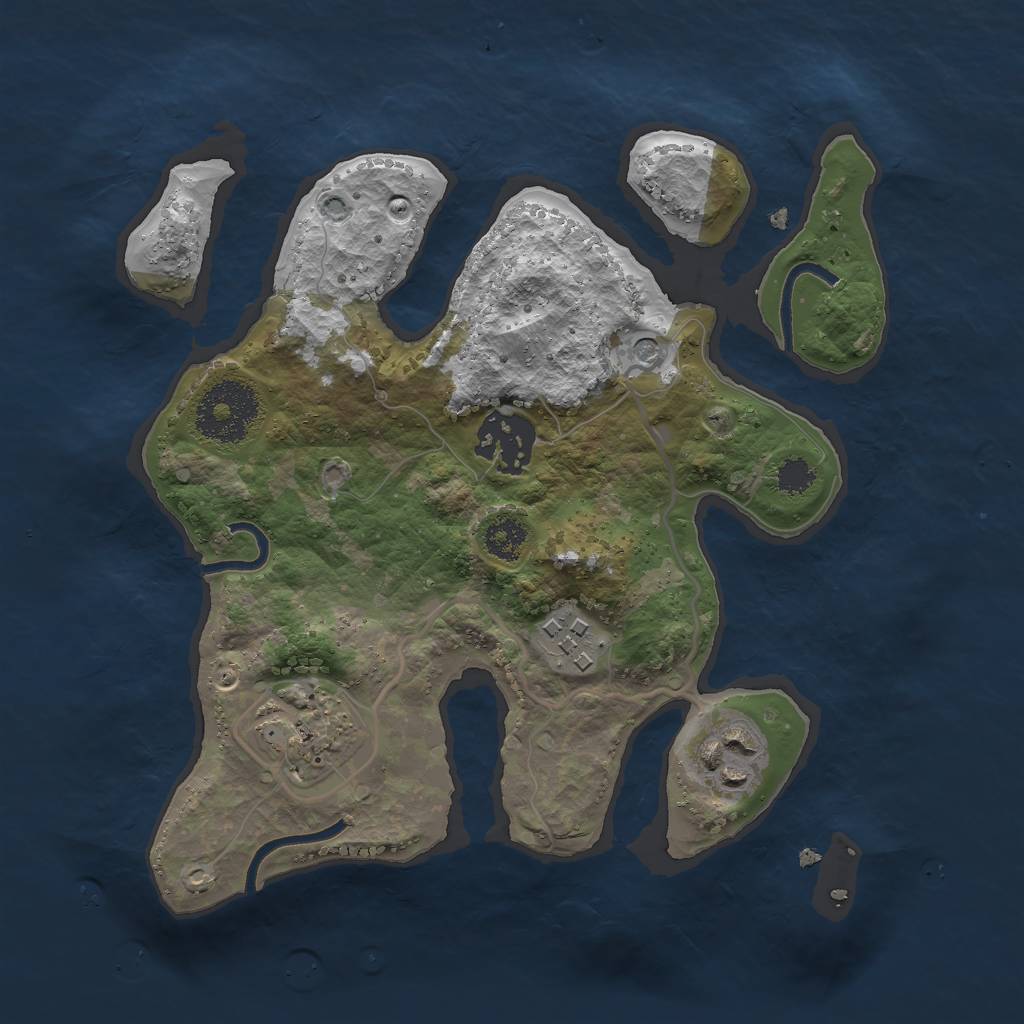 Rust Map: Procedural Map, Size: 2500, Seed: 562642, 7 Monuments