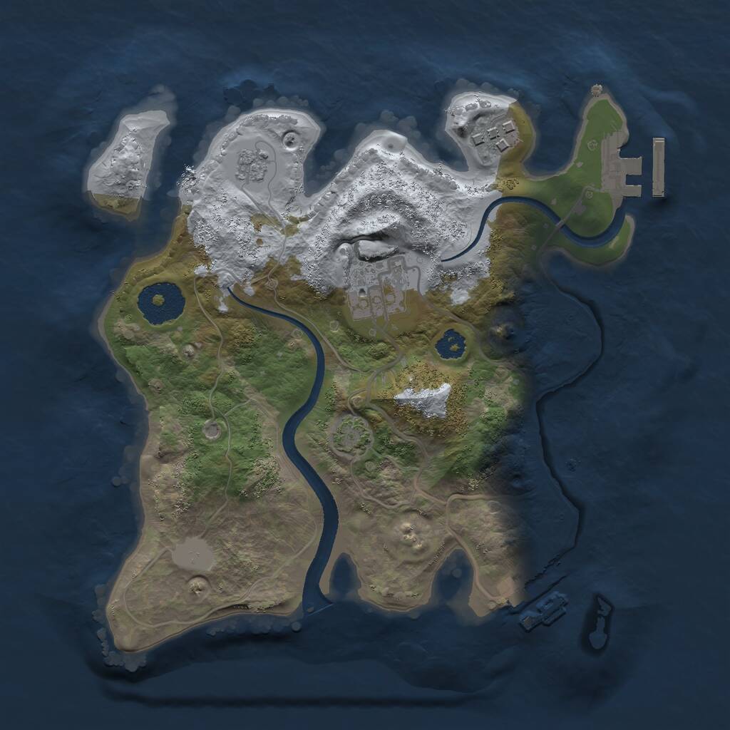 Rust Map: Procedural Map, Size: 2500, Seed: 562642, 7 Monuments