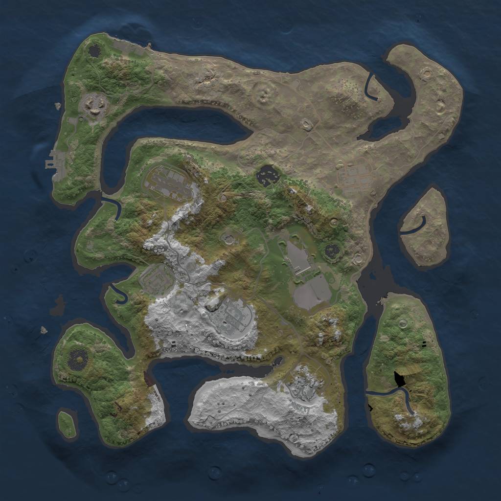 Rust Map: Procedural Map, Size: 3500, Seed: 596759309, 13 Monuments