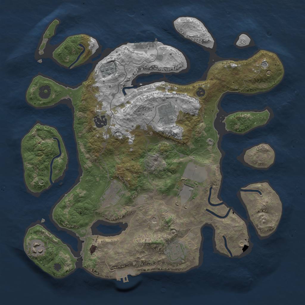 Rust Map: Procedural Map, Size: 3500, Seed: 1737318294, 12 Monuments