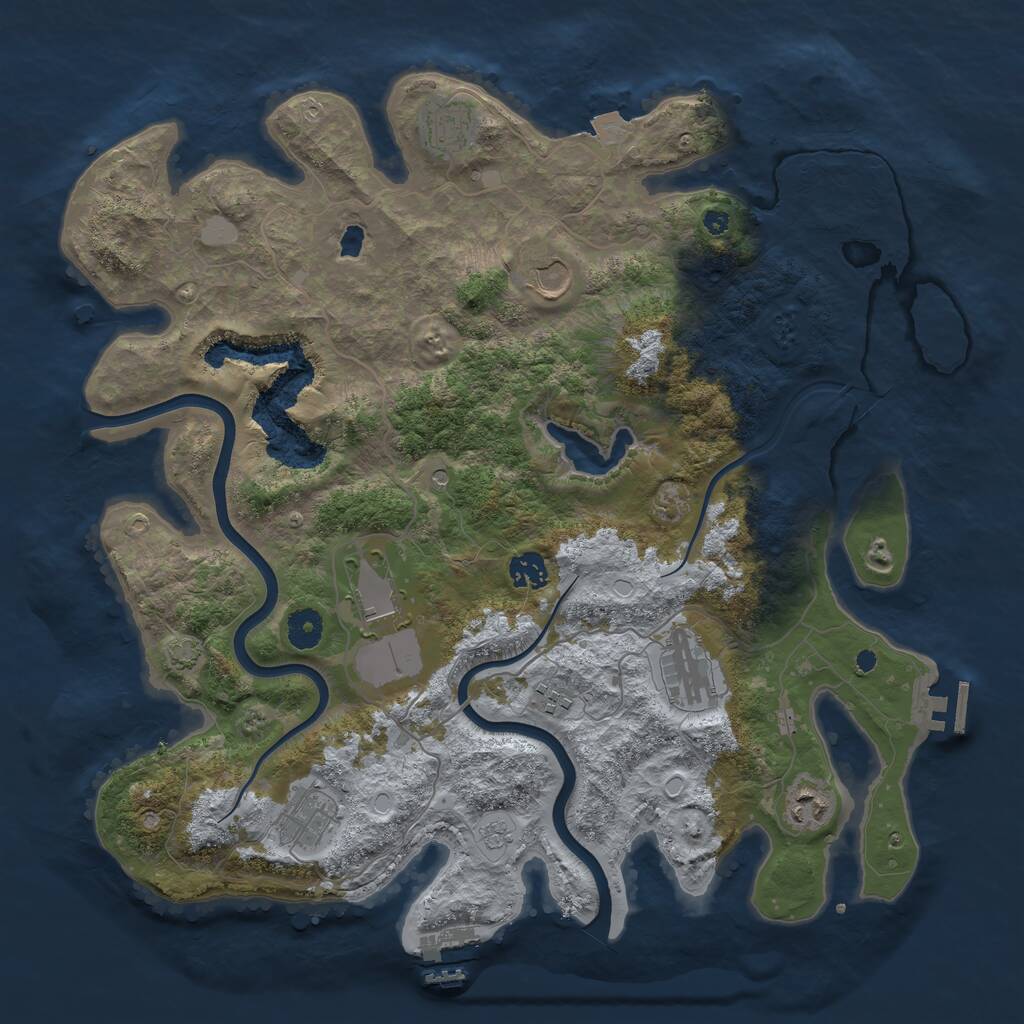 Rust Map: Procedural Map, Size: 4000, Seed: 8500, 14 Monuments