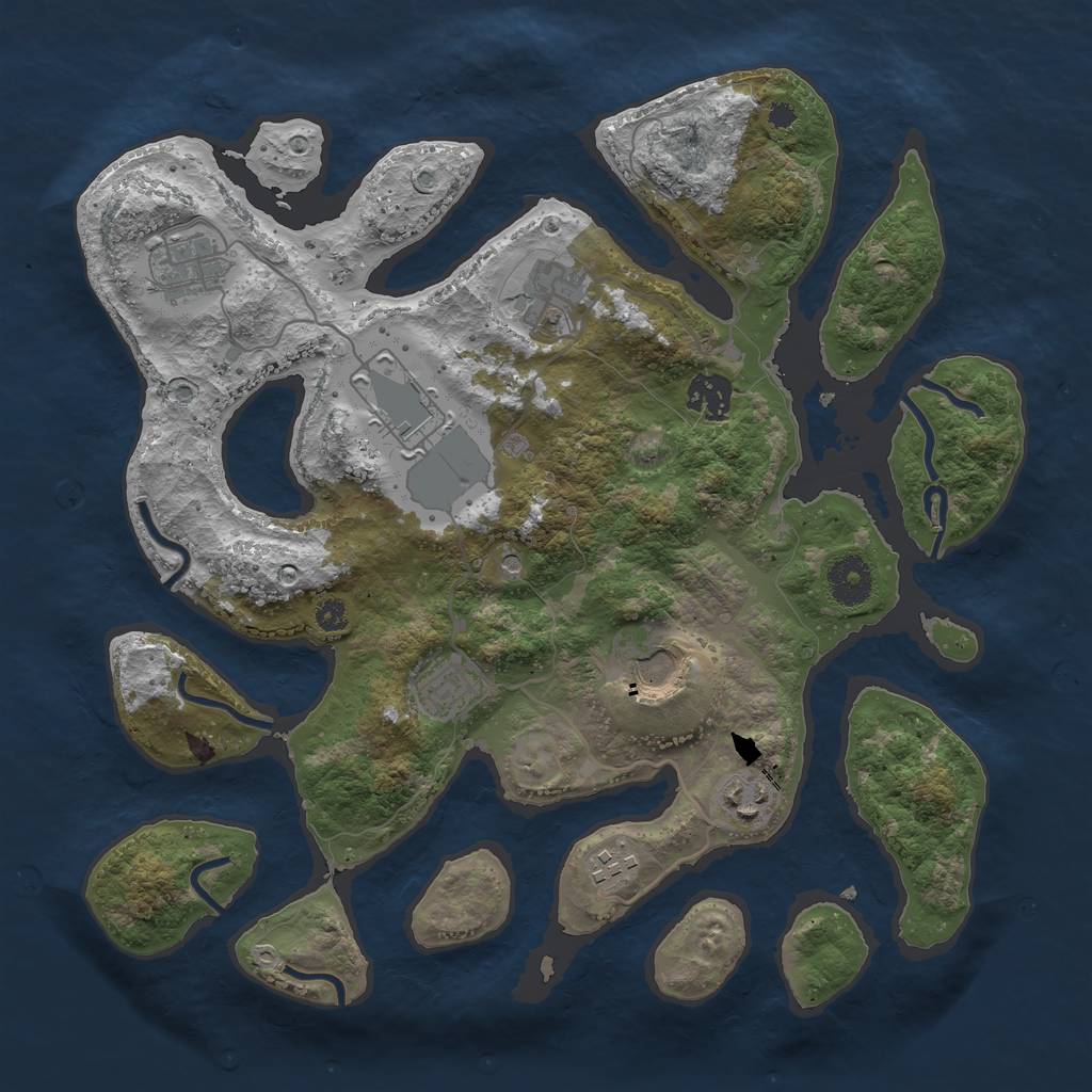 Rust Map: Procedural Map, Size: 3500, Seed: 118479, 11 Monuments