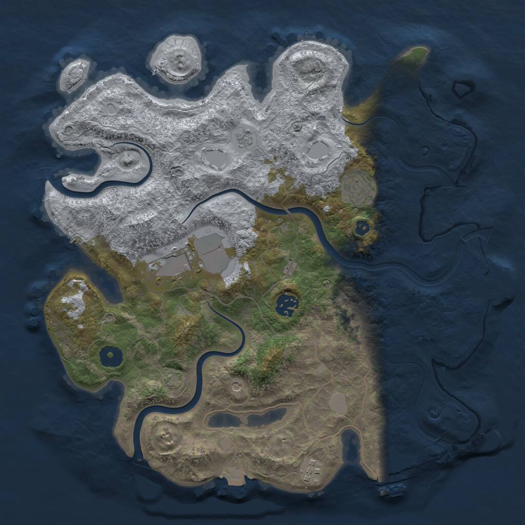 Rust Map: Procedural Map, Size: 3500, Seed: 912796, 10 Monuments