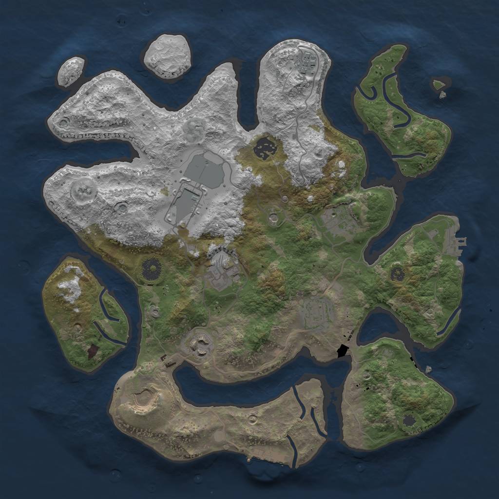 Rust Map: Procedural Map, Size: 3500, Seed: 912796, 13 Monuments