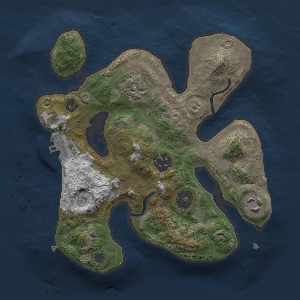 Rust Map: Procedural Map, Size: 2500, Seed: 298156, 7 Monuments