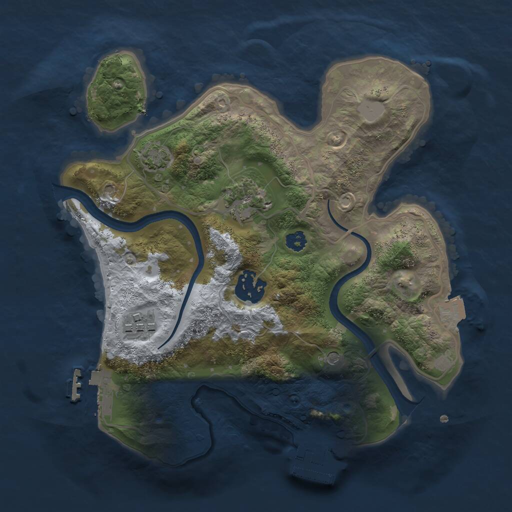 Rust Map: Procedural Map, Size: 2500, Seed: 298156, 8 Monuments