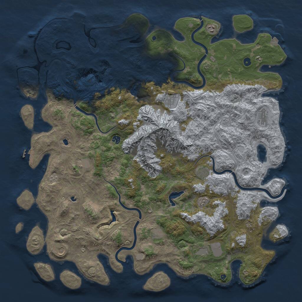 Rust Map: Procedural Map, Size: 5600, Seed: 680, 17 Monuments
