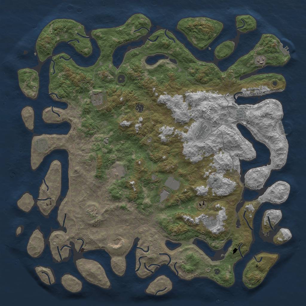 Rust Map: Procedural Map, Size: 5600, Seed: 680, 16 Monuments