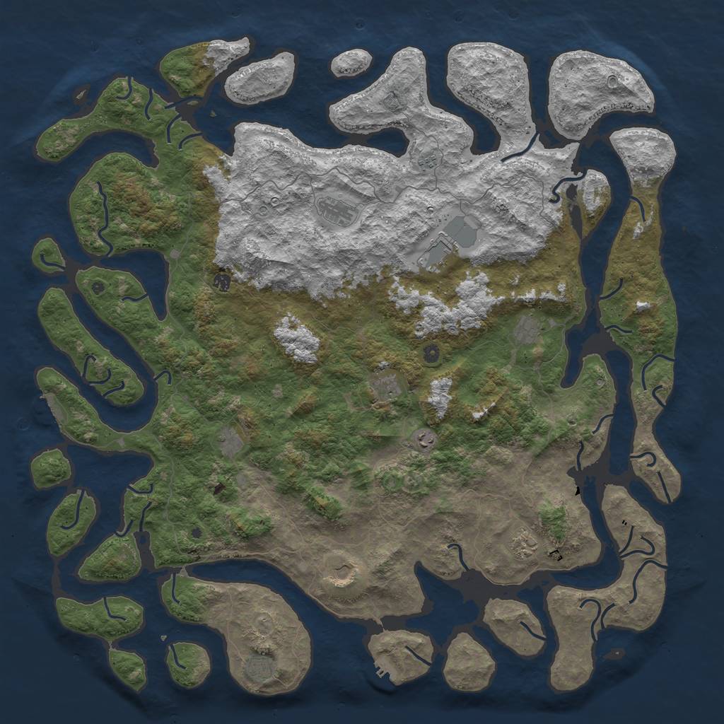 Rust Map: Procedural Map, Size: 6000, Seed: 583386755, 16 Monuments