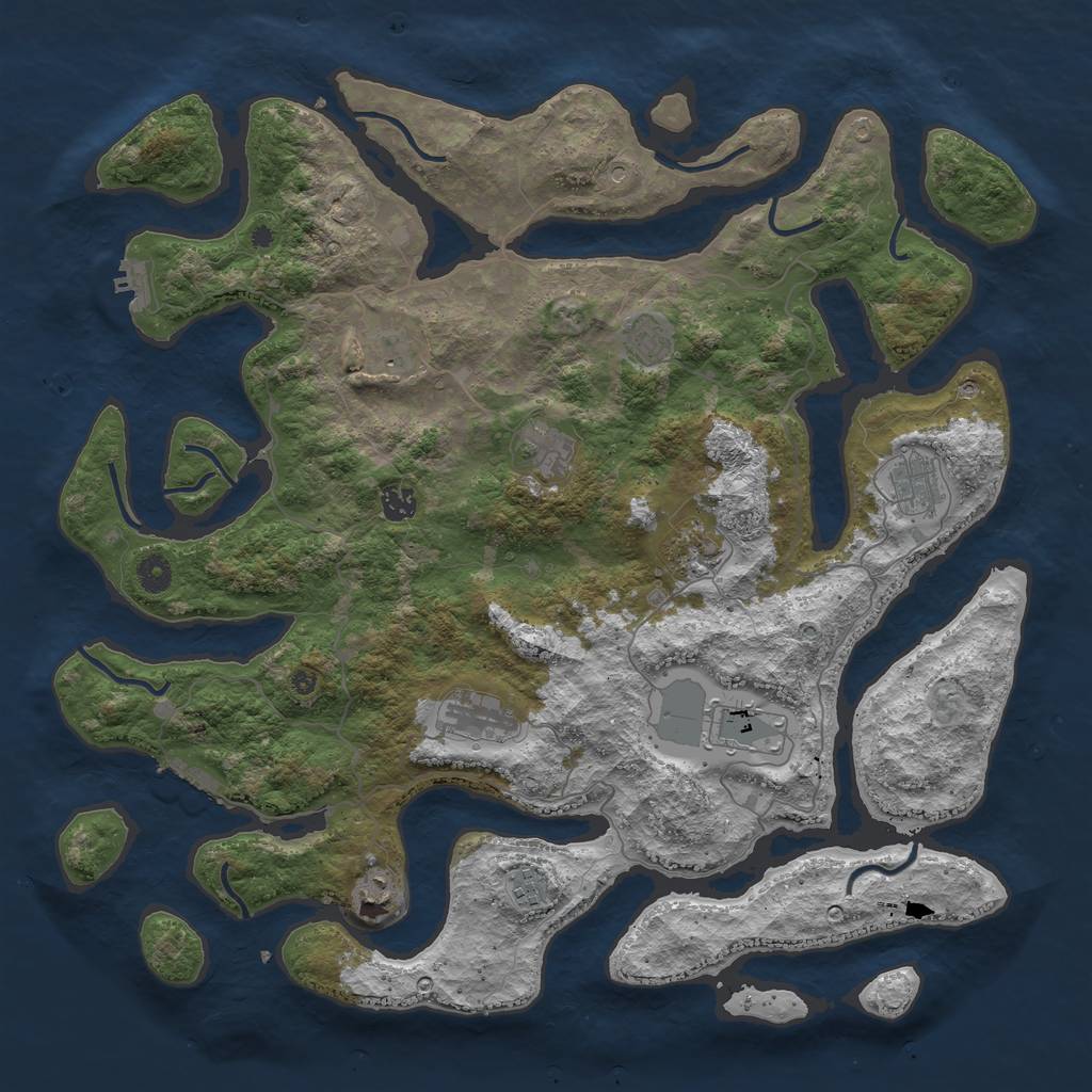 Rust Map: Procedural Map, Size: 4500, Seed: 963295, 15 Monuments