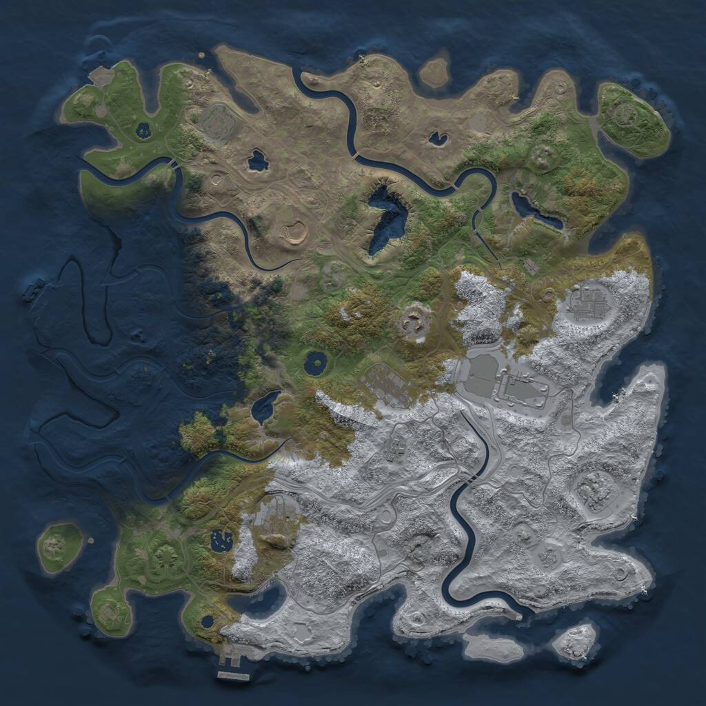 Rust Map: Procedural Map, Size: 4500, Seed: 963295, 16 Monuments