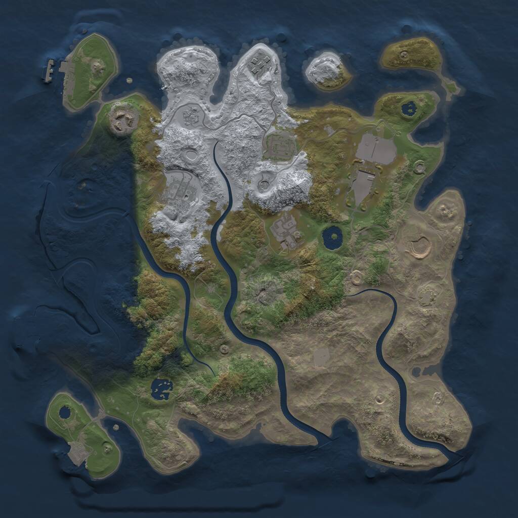 Rust Map: Procedural Map, Size: 3500, Seed: 456241, 14 Monuments