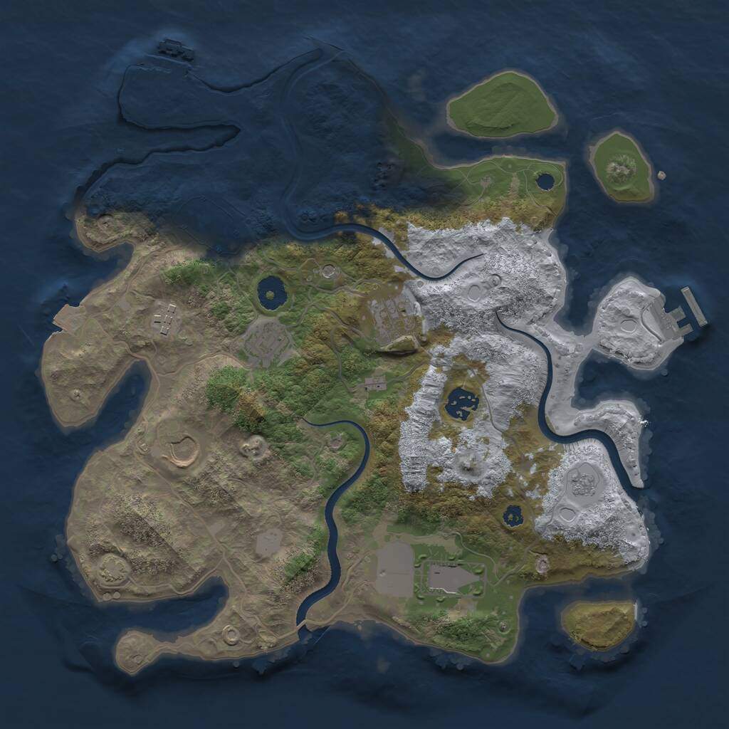 Rust Map: Procedural Map, Size: 3500, Seed: 159792, 13 Monuments