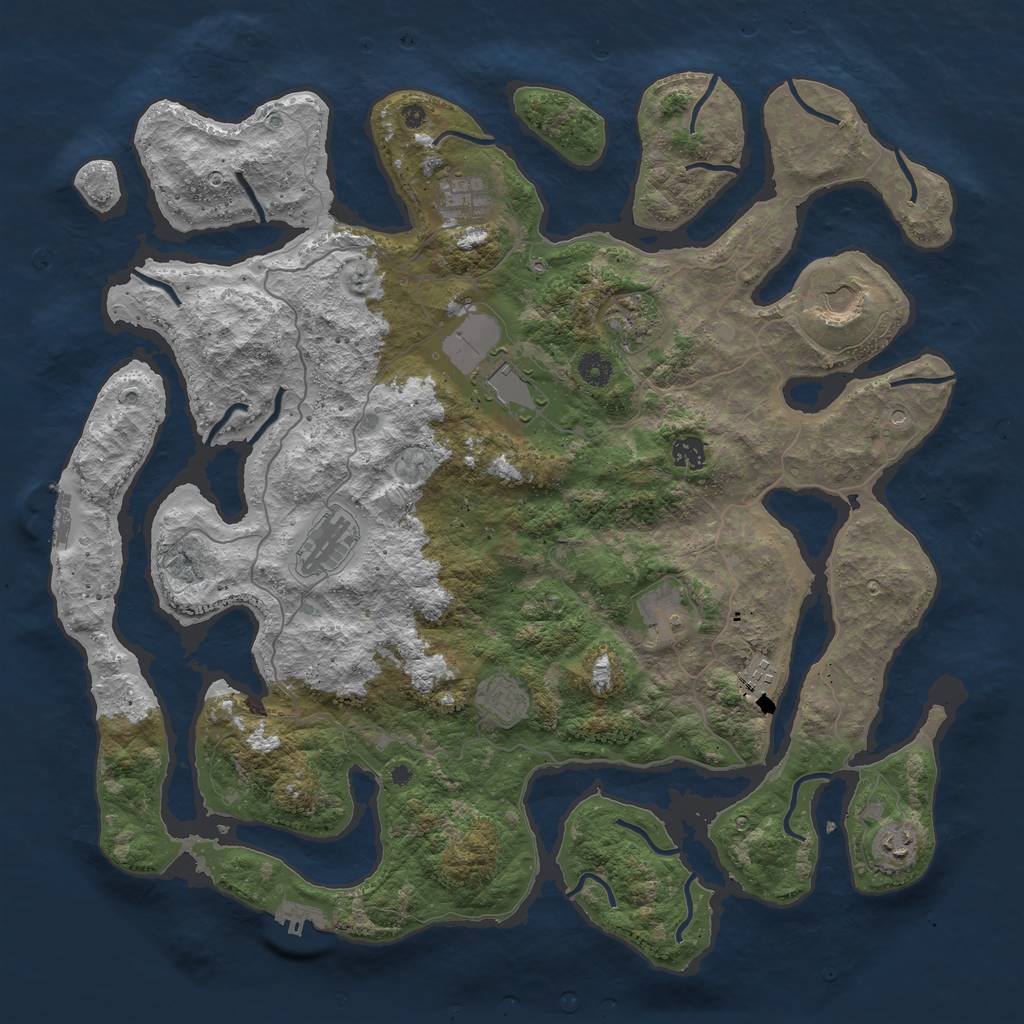 Rust Map: Procedural Map, Size: 4500, Seed: 8575354, 15 Monuments