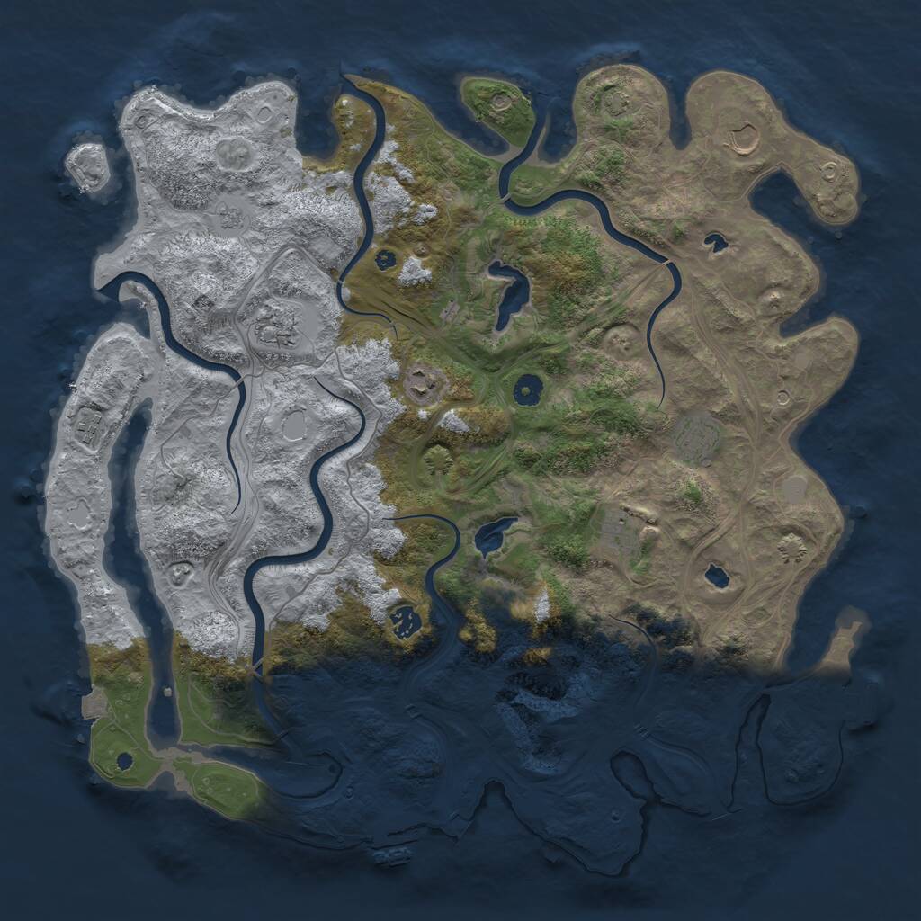 Rust Map: Procedural Map, Size: 4500, Seed: 8575354, 13 Monuments