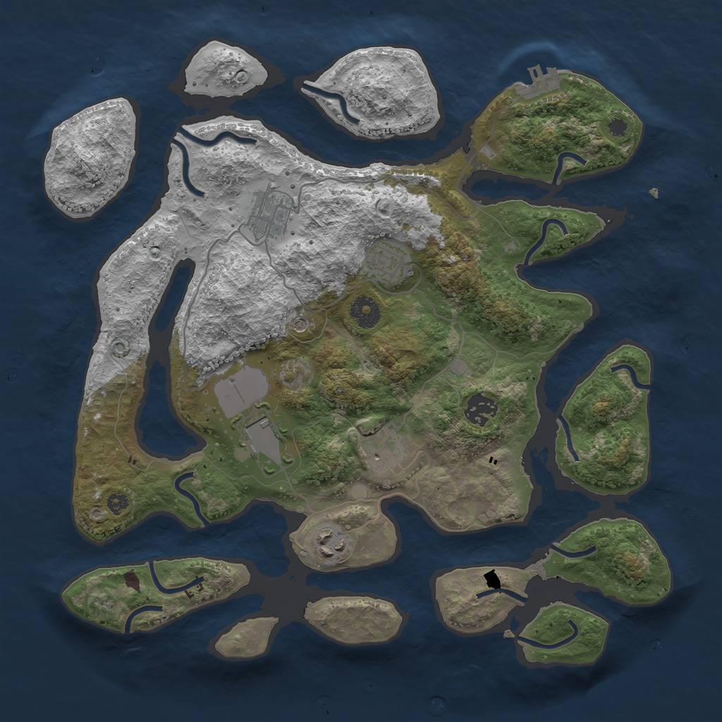 Rust Map: Procedural Map, Size: 3500, Seed: 251489684, 10 Monuments