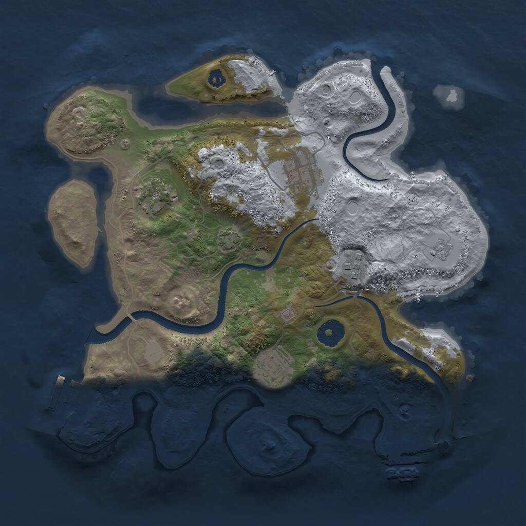 Rust Map: Procedural Map, Size: 3000, Seed: 524682642, 9 Monuments