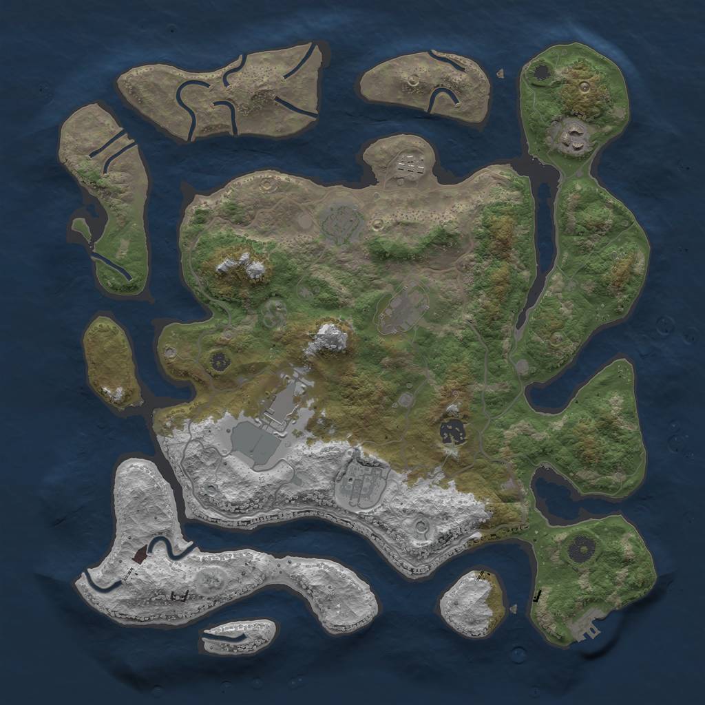 Rust Map: Procedural Map, Size: 4000, Seed: 2337, 11 Monuments