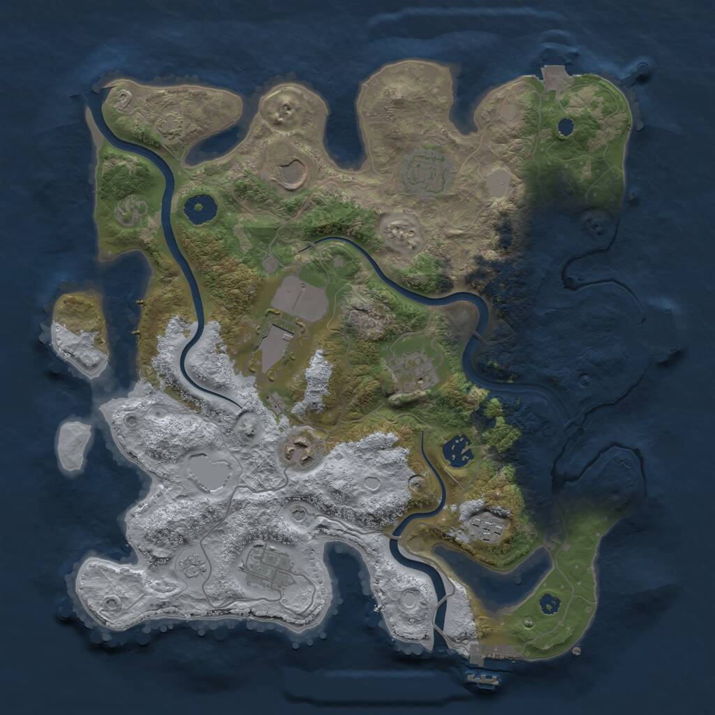 Rust Map: Procedural Map, Size: 3500, Seed: 260396, 14 Monuments