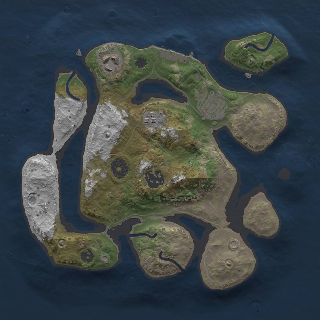Rust Map: Procedural Map, Size: 2550, Seed: 33666, 7 Monuments