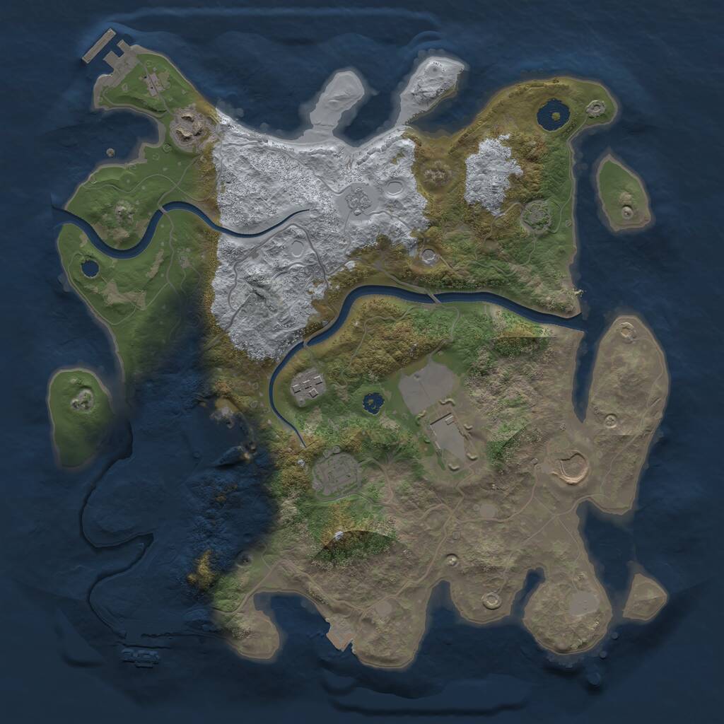 Rust Map: Procedural Map, Size: 3500, Seed: 112946, 12 Monuments