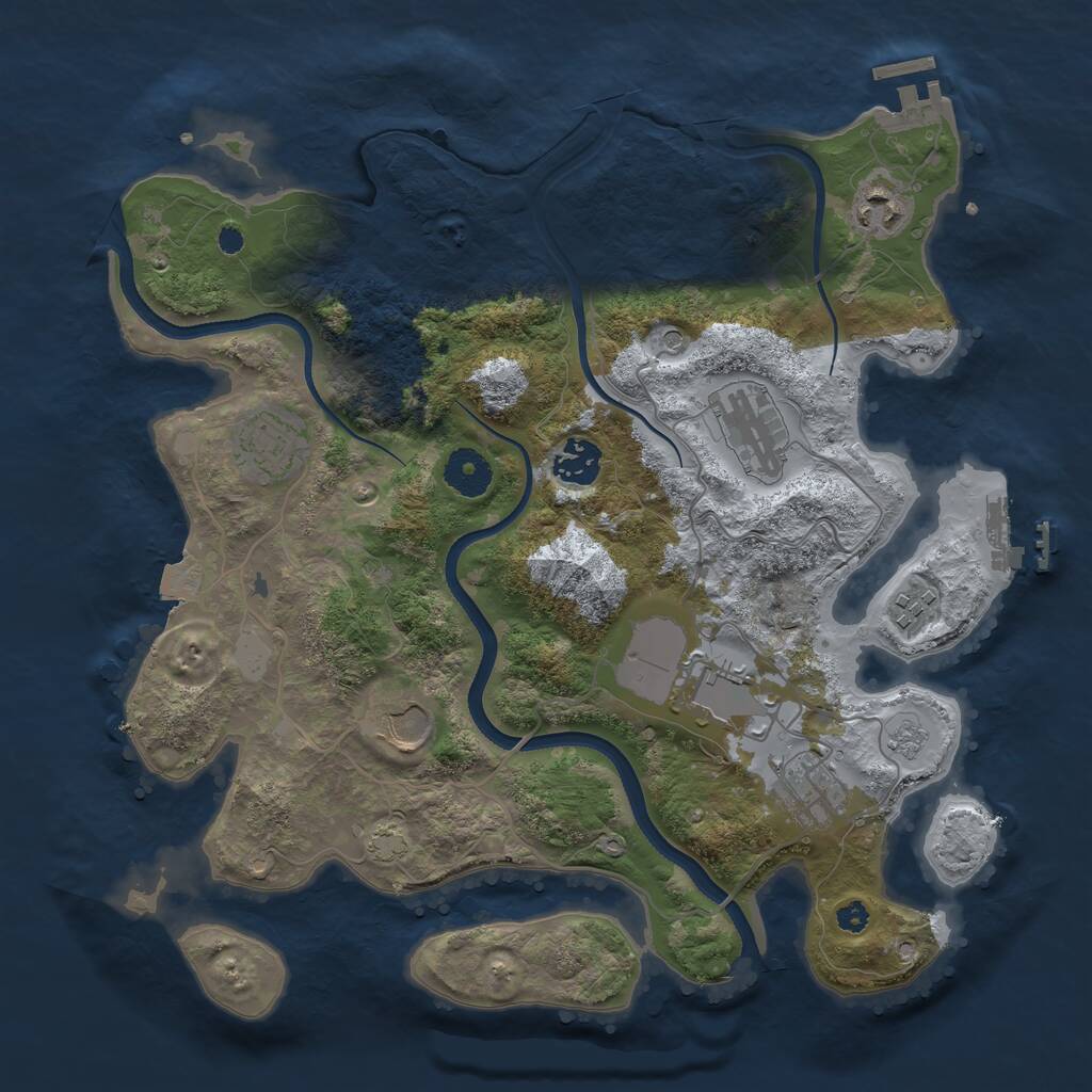 Rust Map: Procedural Map, Size: 3500, Seed: 147847, 14 Monuments
