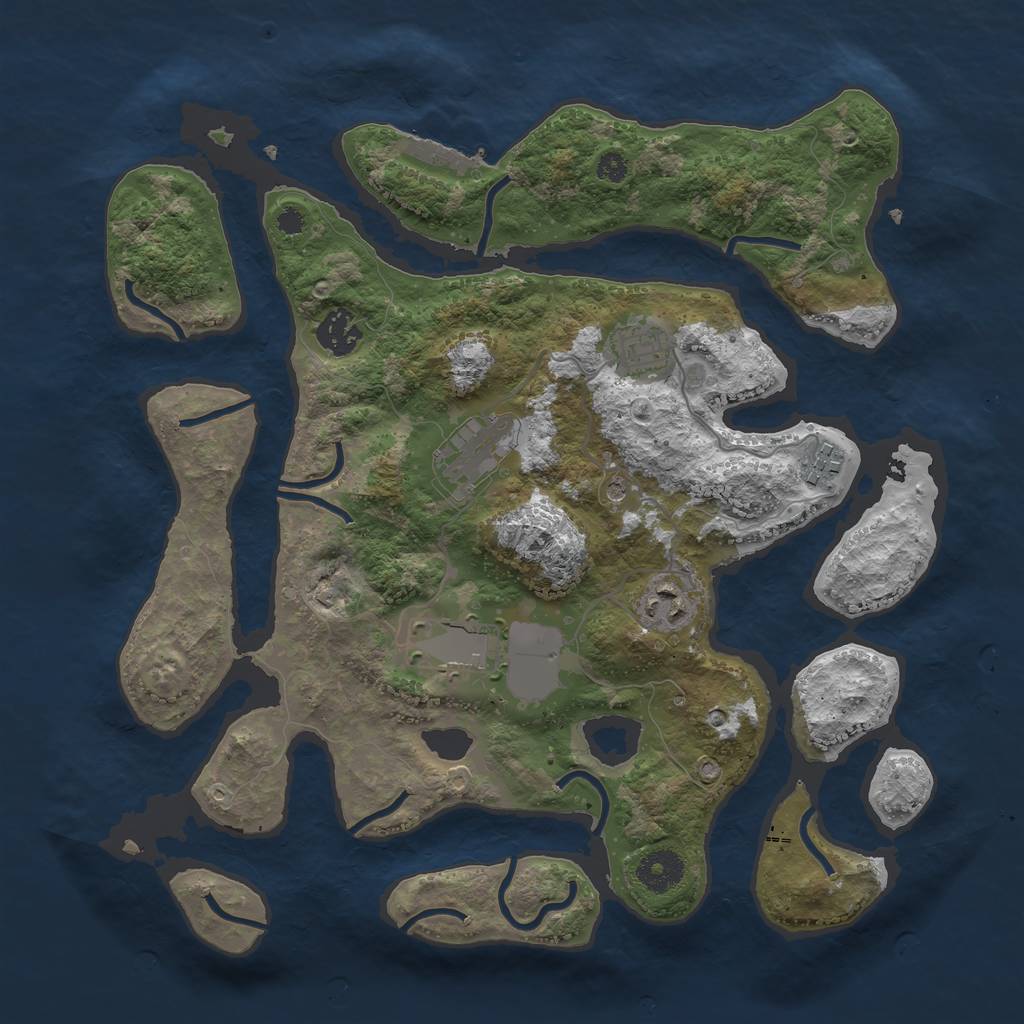 Rust Map: Procedural Map, Size: 3500, Seed: 147847, 10 Monuments