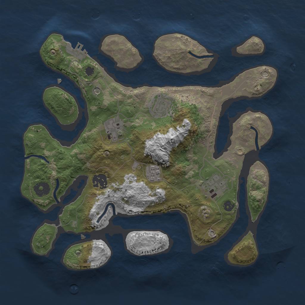 Rust Map: Procedural Map, Size: 3000, Seed: 1579, 9 Monuments