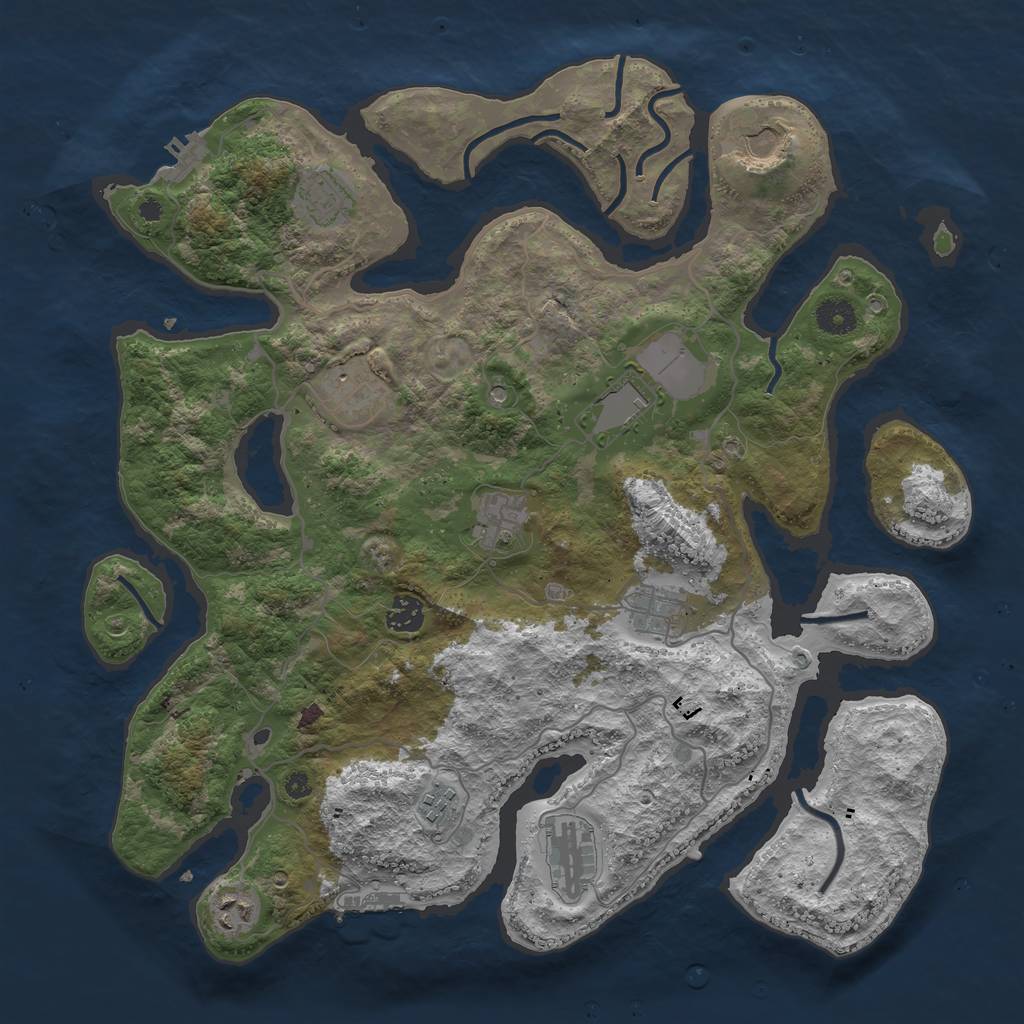 Rust Map: Procedural Map, Size: 4000, Seed: 1287415, 15 Monuments