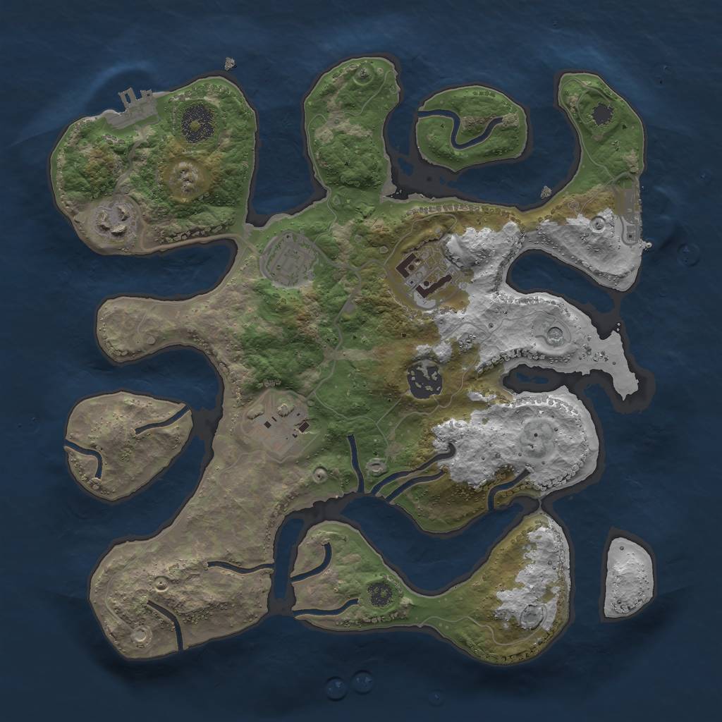 Rust Map: Procedural Map, Size: 3000, Seed: 469543731, 10 Monuments