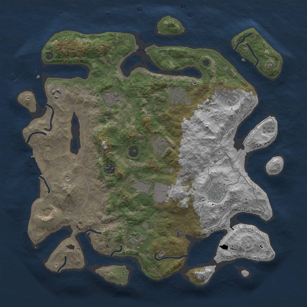 Rust Map: Procedural Map, Size: 4200, Seed: 1321095757, 15 Monuments