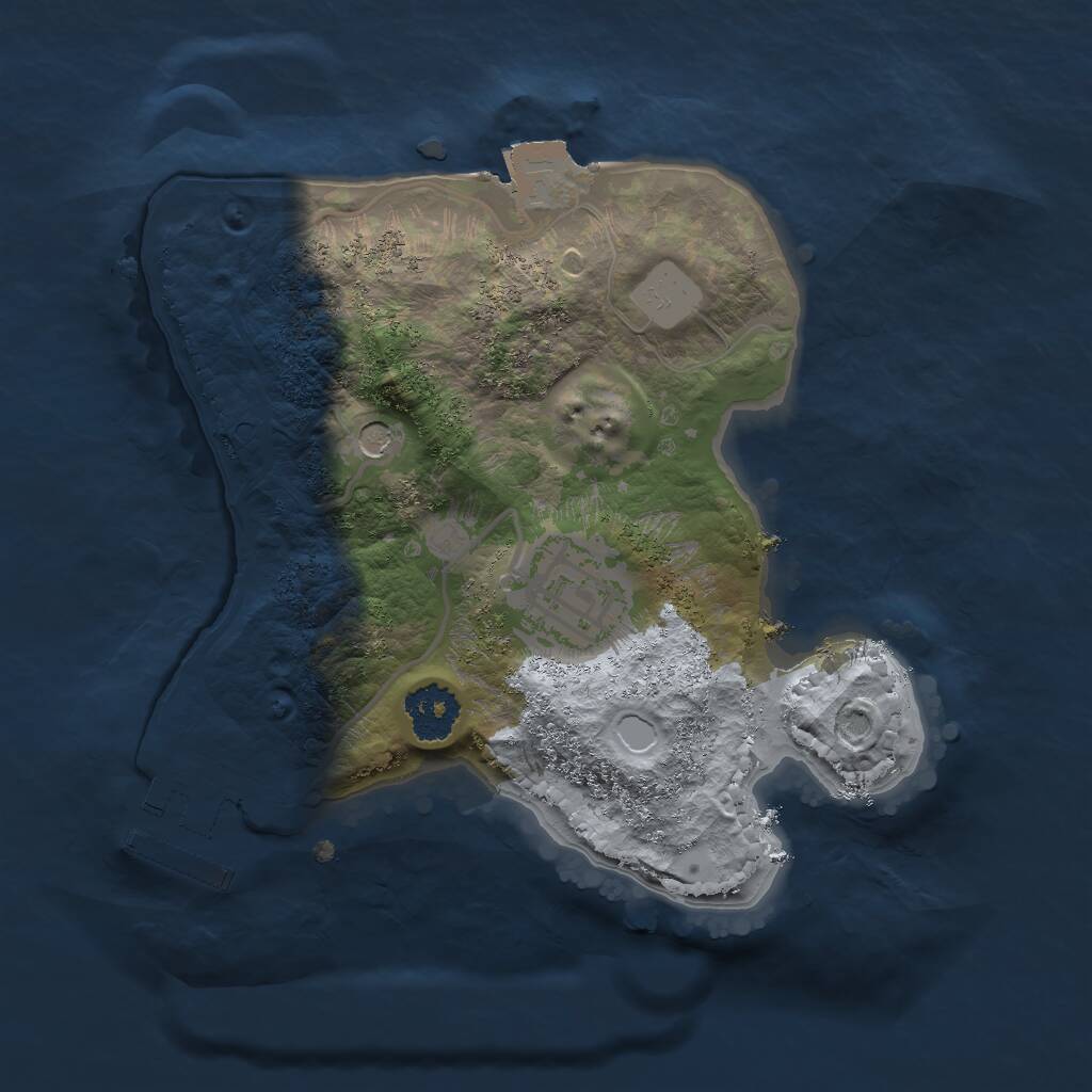 Rust Map: Procedural Map, Size: 2000, Seed: 3337, 4 Monuments