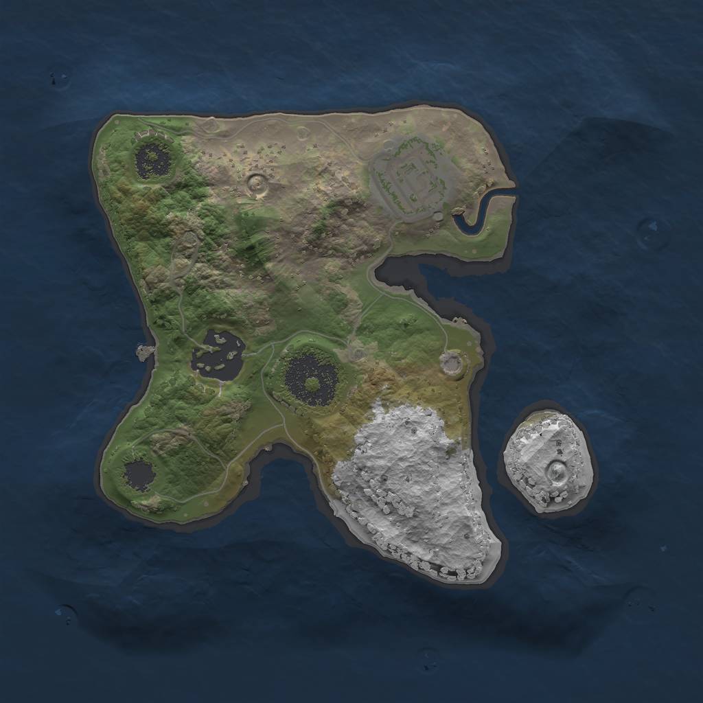 Rust Map: Procedural Map, Size: 2000, Seed: 3337, 4 Monuments