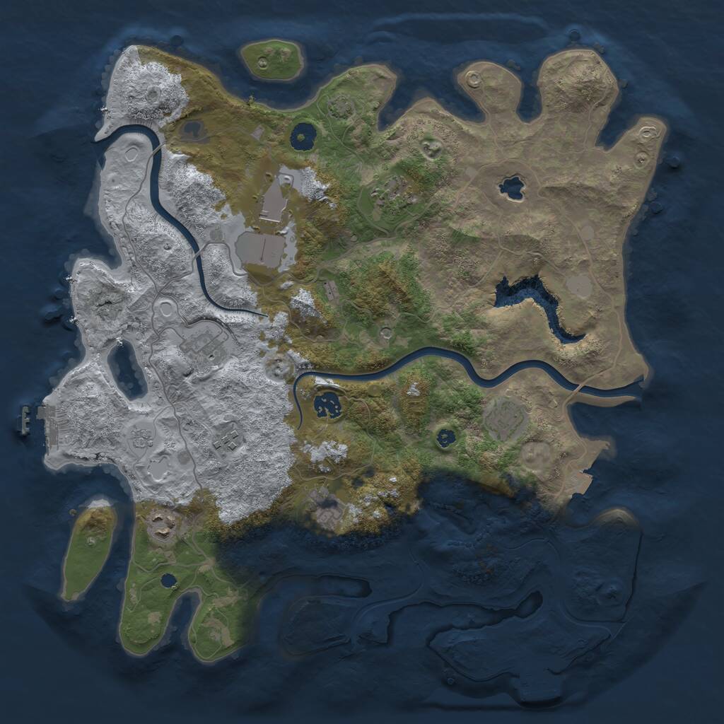 Rust Map: Procedural Map, Size: 4000, Seed: 10625820, 14 Monuments