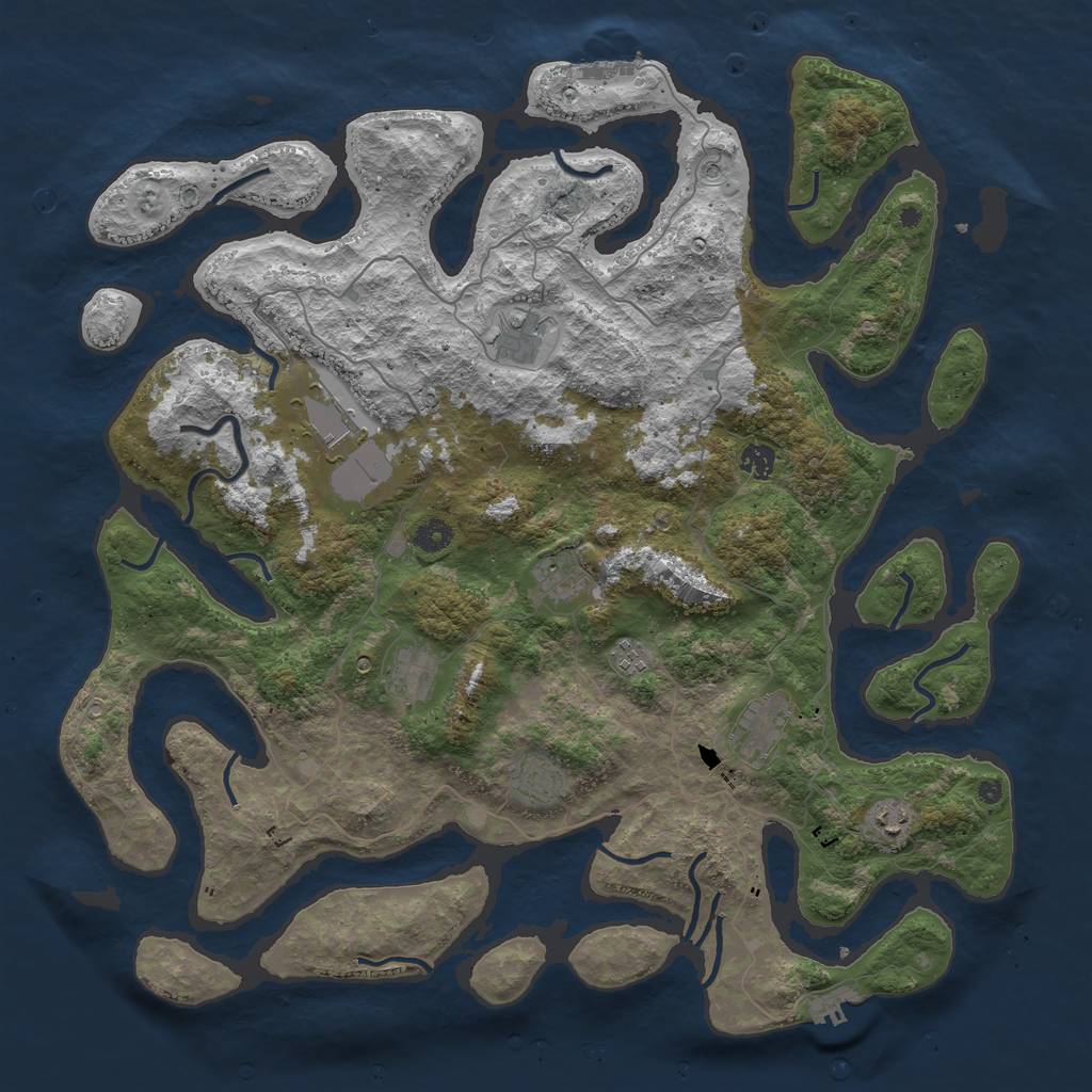 Rust Map: Procedural Map, Size: 4616, Seed: 1616161616, 14 Monuments