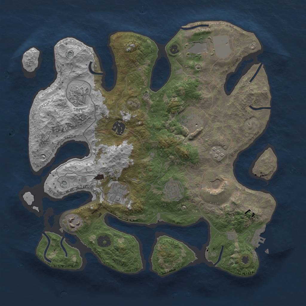 Rust Map: Procedural Map, Size: 3500, Seed: 2235, 13 Monuments