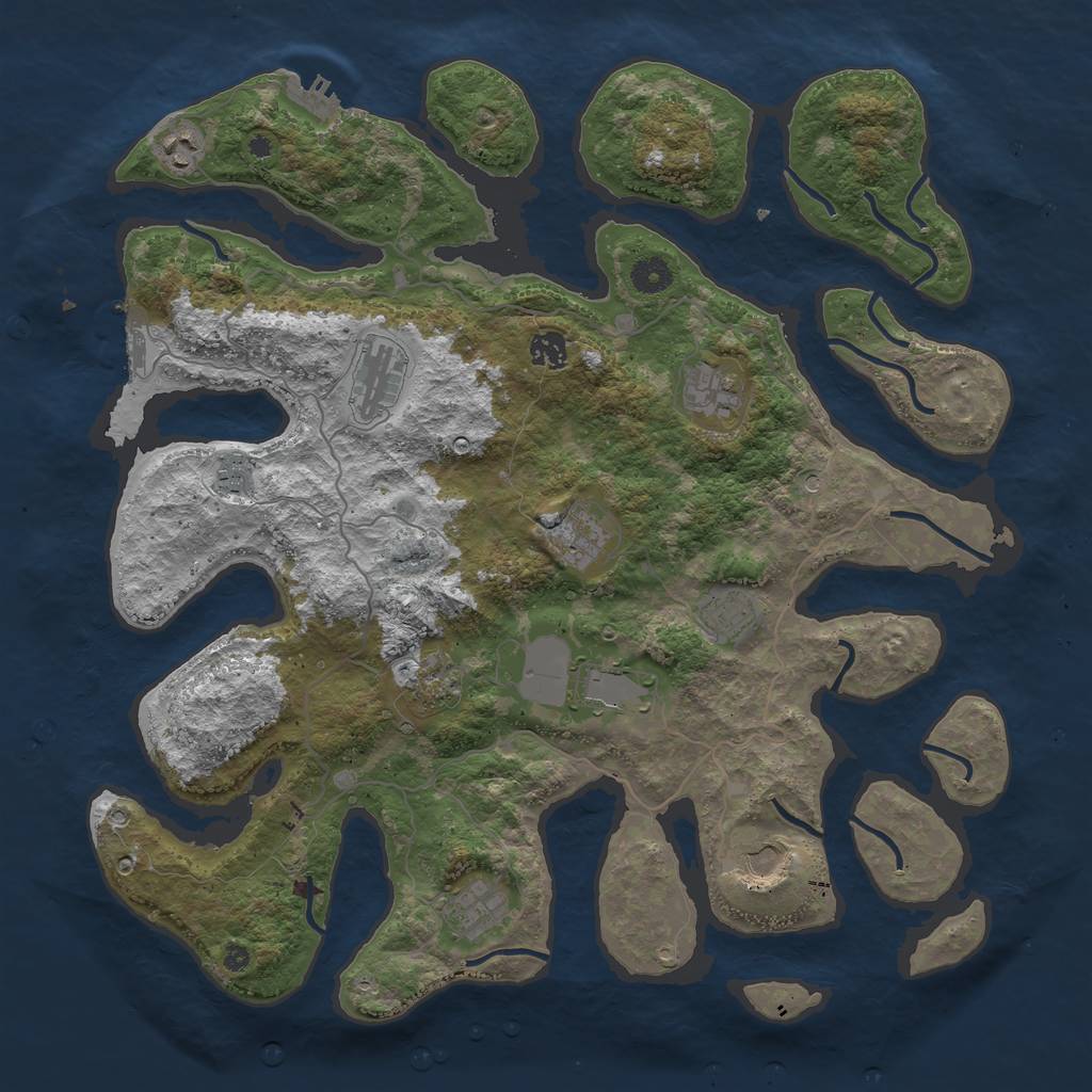 Rust Map: Procedural Map, Size: 4250, Seed: 1683006500, 16 Monuments